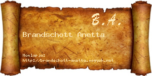 Brandschott Anetta névjegykártya